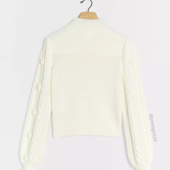 Anthropologie Mock Neck Sweater Ivory - Picture 3 of 4